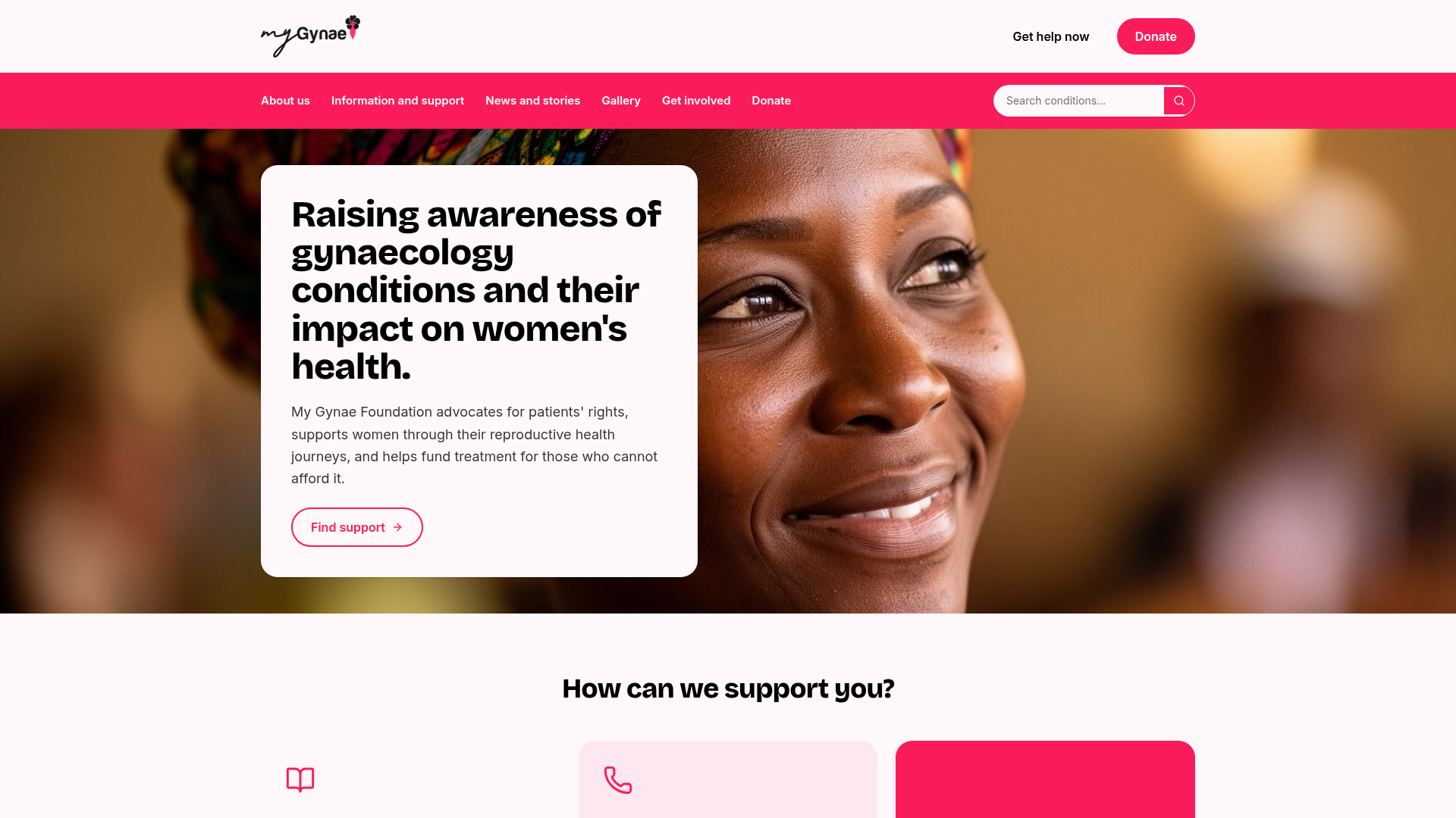 MyGynae healthcare website design